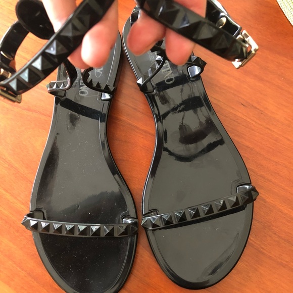 valentino black jelly sandals